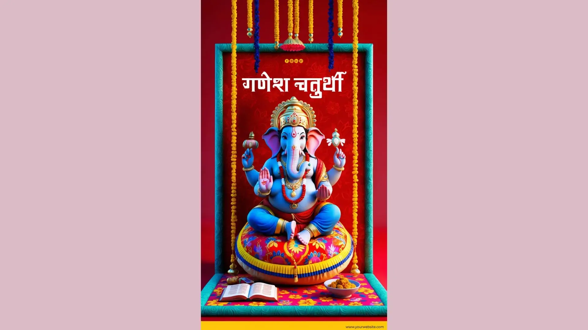 Divine Ganesh Chaturthi Instagram Story with a Regal Touch